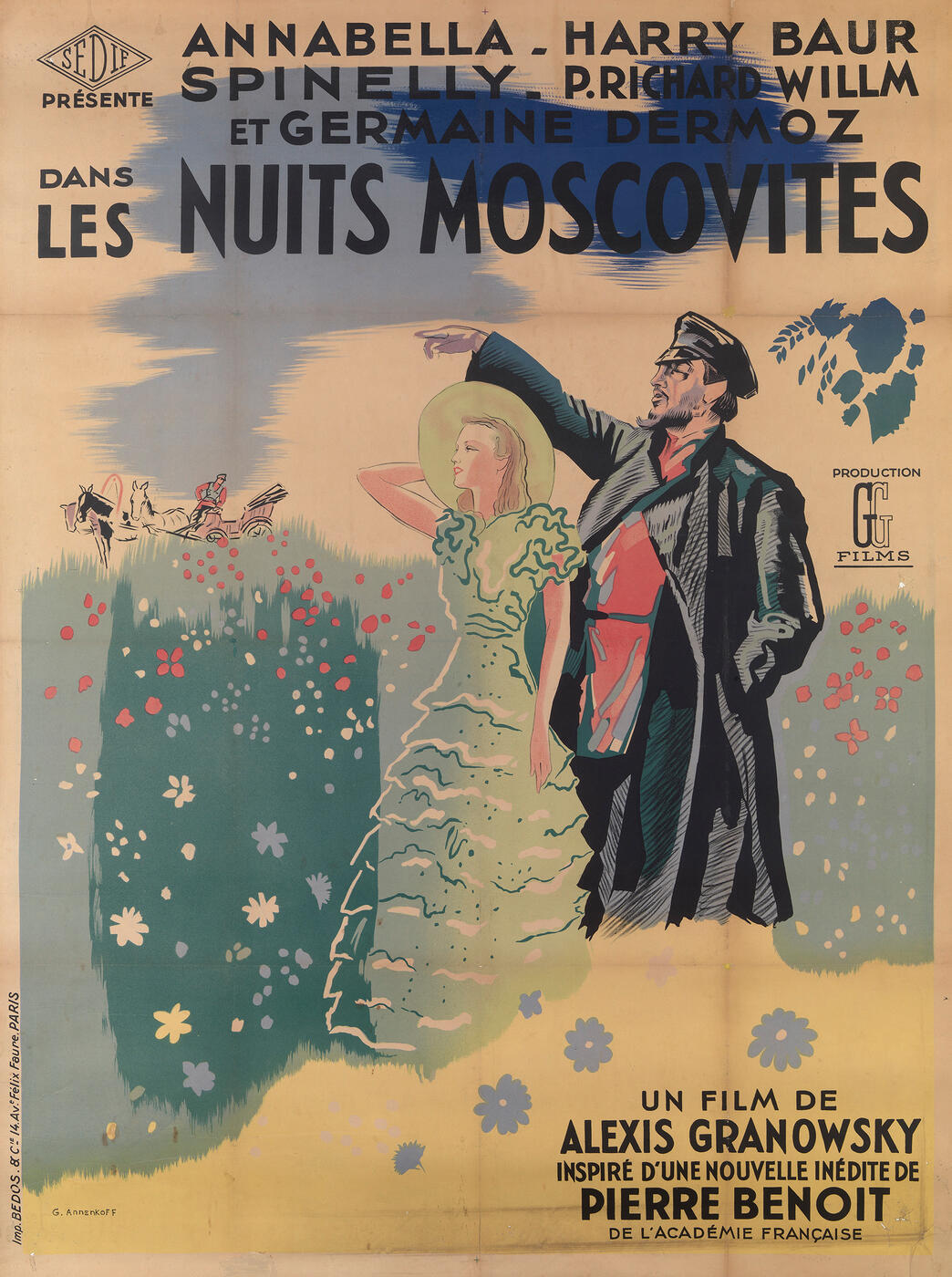 Poster for the A. Granowsky Film “Les nuits moscovites”