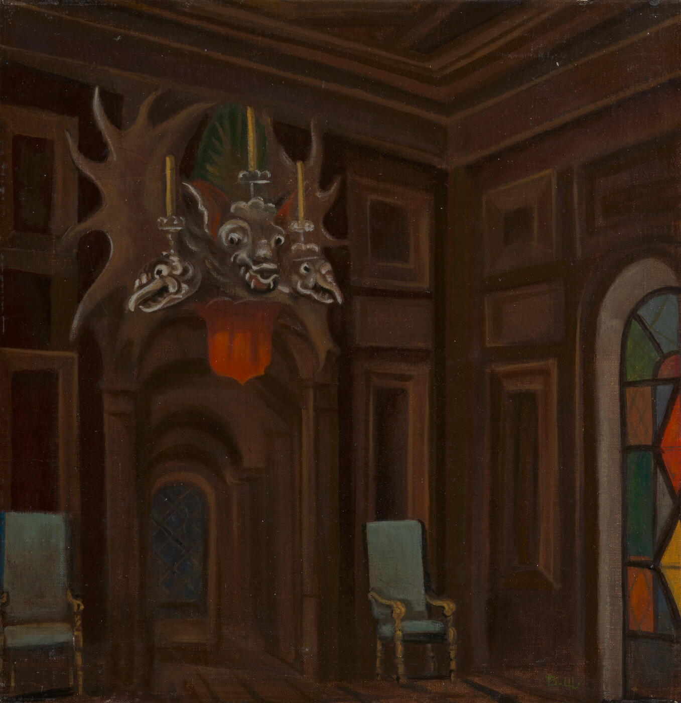 Hall in the President von Walter's House, Set Design for the F. Schiller Play "Intrigue and Love"