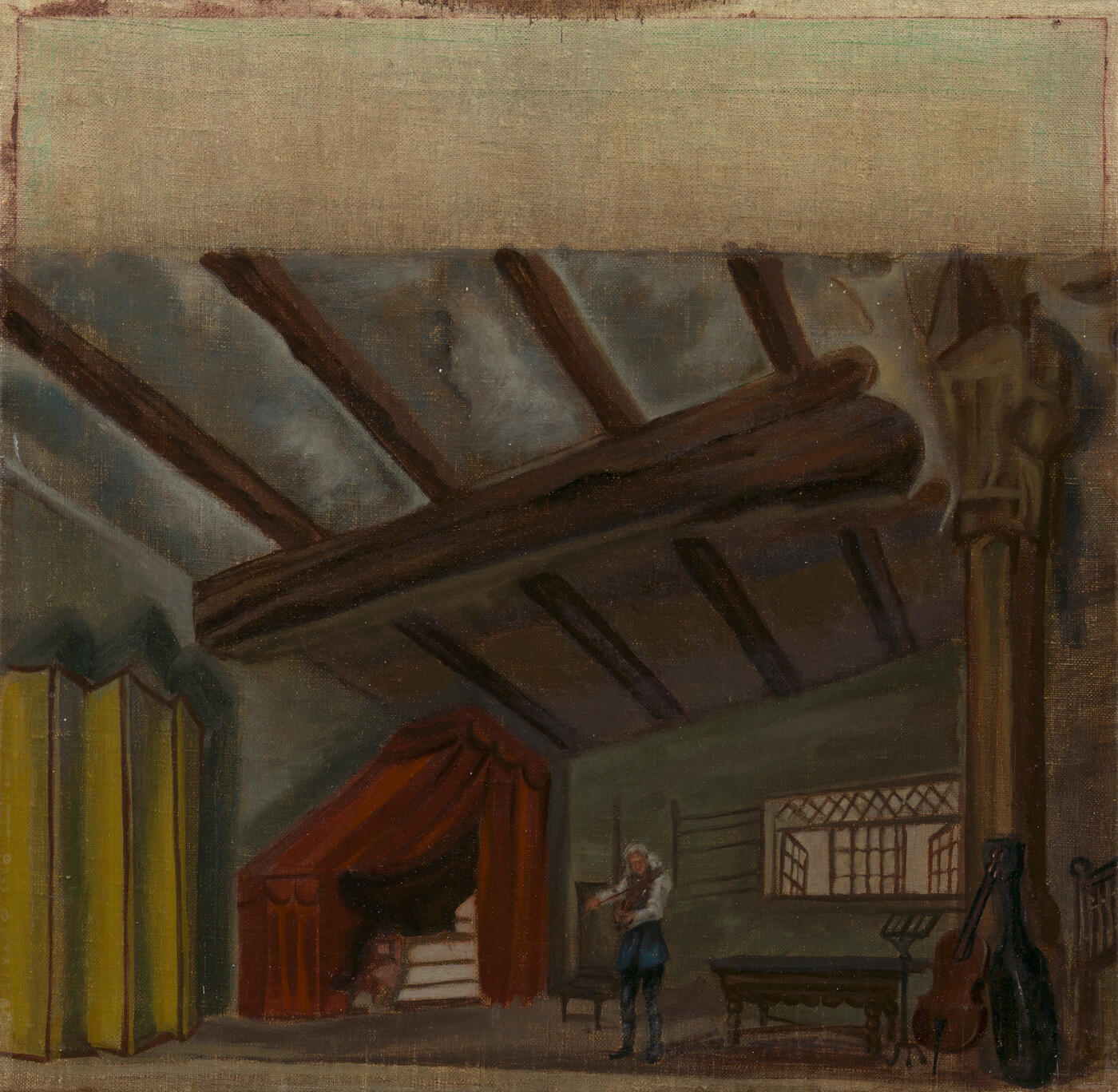 Interior of the Musician Miller's House, Set Design for the F. Schiller Play "Intrigue and Love"