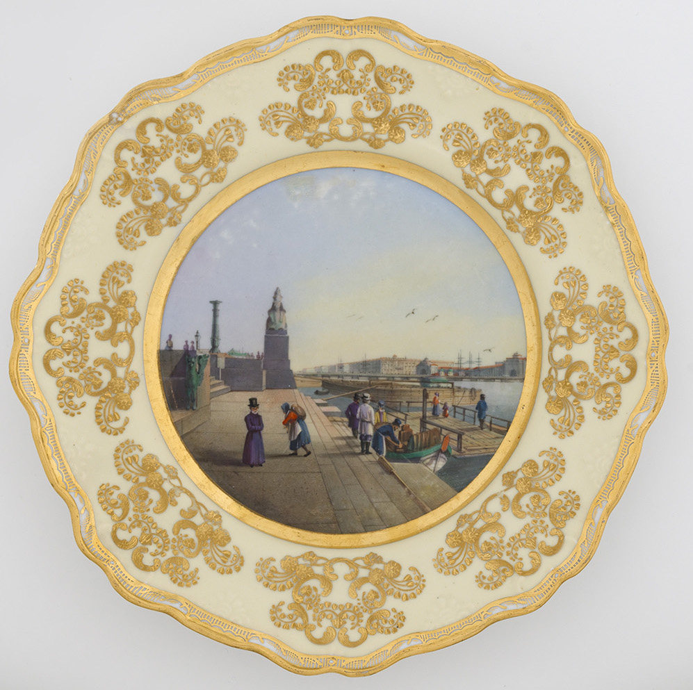 A Porcelain Dessert  Plate from the Dowry Service of Grand Duchess Alexandra Nikolaevna