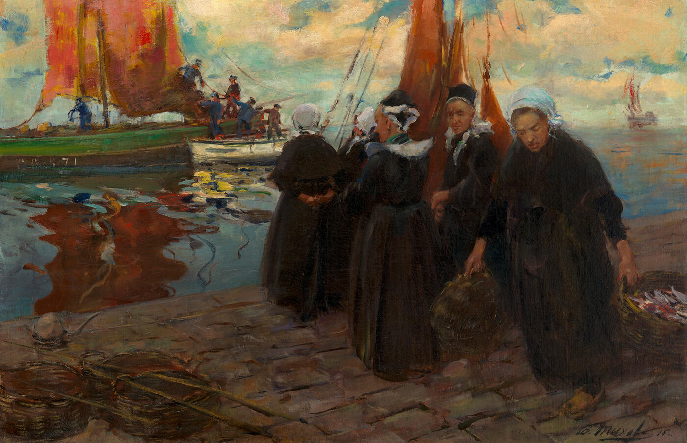 Breton Women at the Fishing Pier