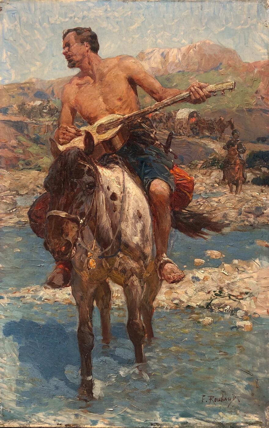Caucasian Horseman with a Guitar