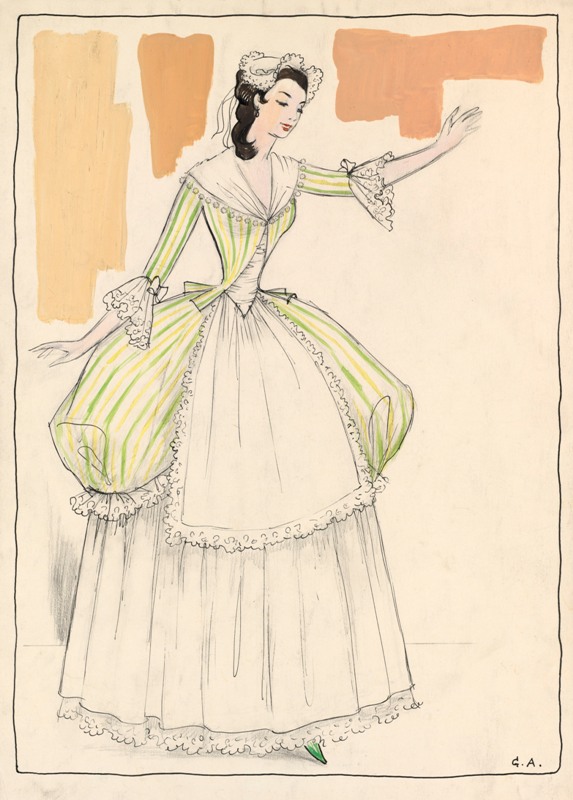 Lady in a White and Green Dress, Costume Design