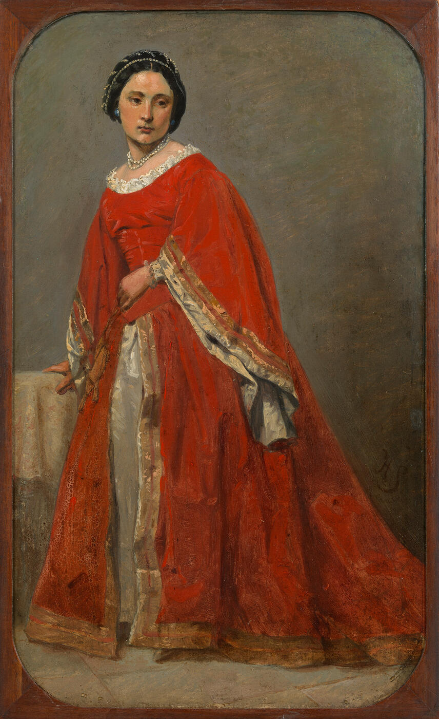Portrait of a Lady in a Red Gown