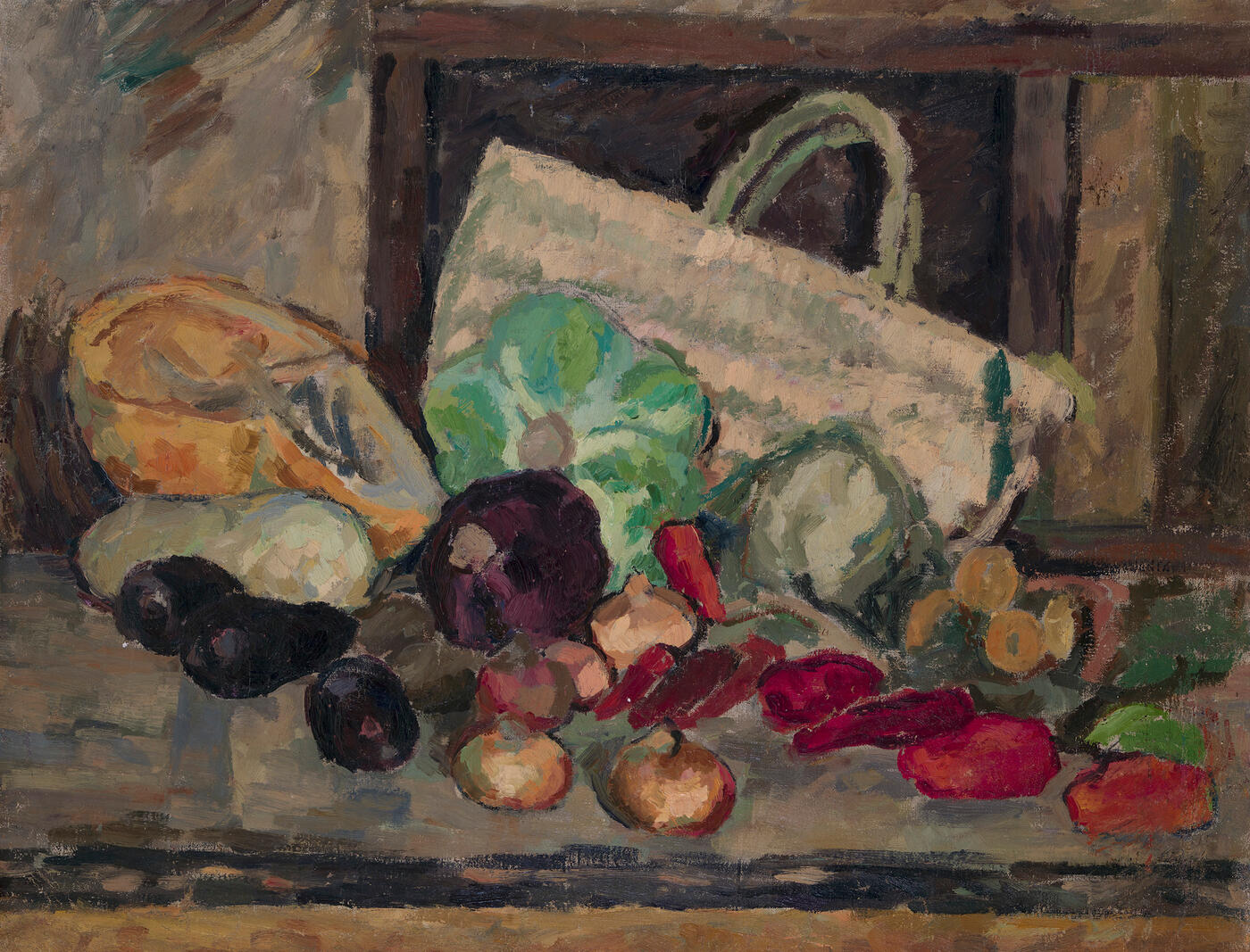Still Life with Flowers and Still Life with Vegetables, double-sided work