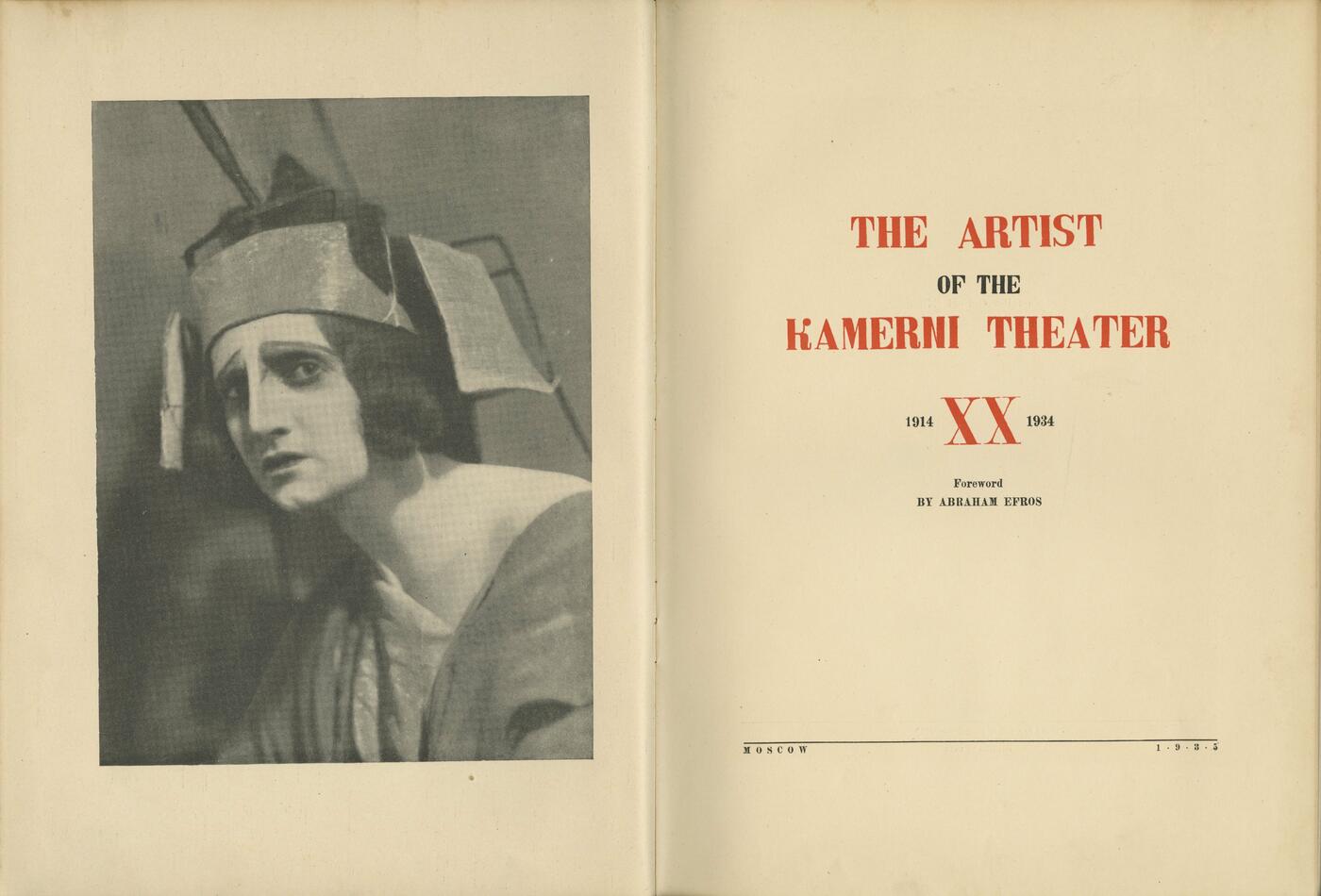 The Artist of the Kamerni Theater. 1914-XX-1934, Moscow, OGIZ, 1935