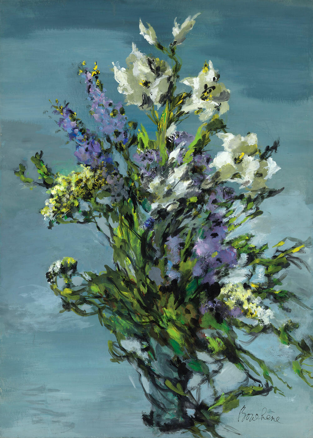 Flowers Against the Blue Background