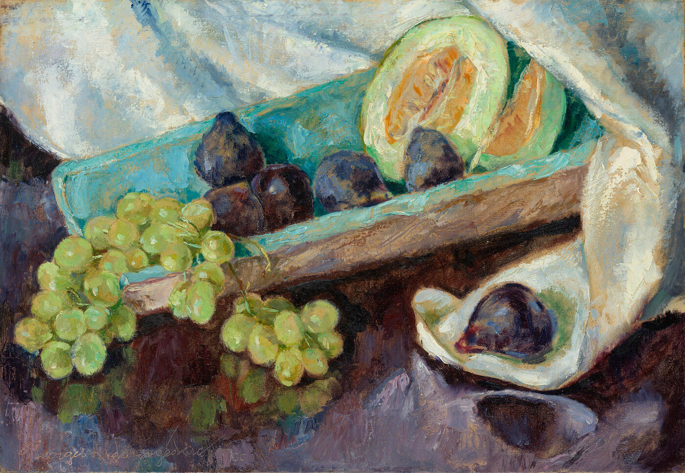 Still Life with Figs and Grapes