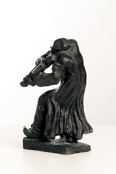 A Bronze Figure of a Violin Player