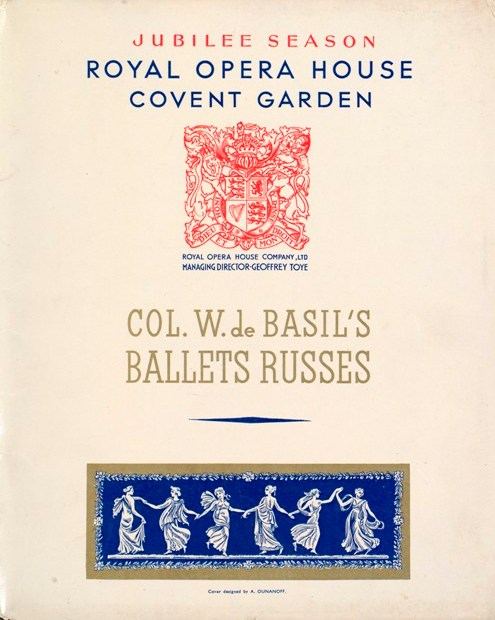 Ballet Russe de Monte Carlo.  S. Hurok presents... Col. W. De Basil, Director. Auditorium Theatre, 12 pp. Chicago, Feb 1934.