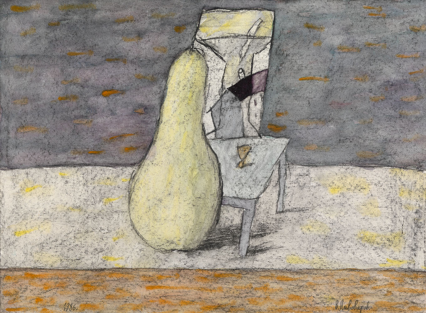 Untitled, Composition with a Pear and Composition with a House