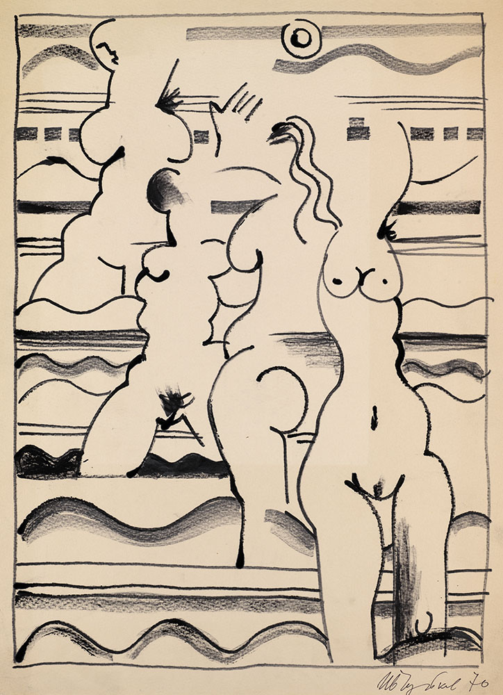 Composition with Nudes, from the series</i> The Swimmers, two works