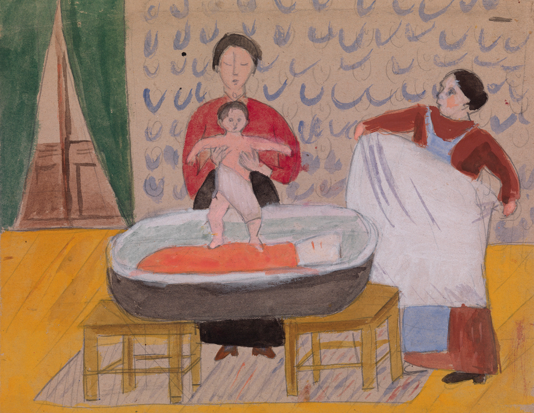 Bathing a Child and At a Dressmaker, two works