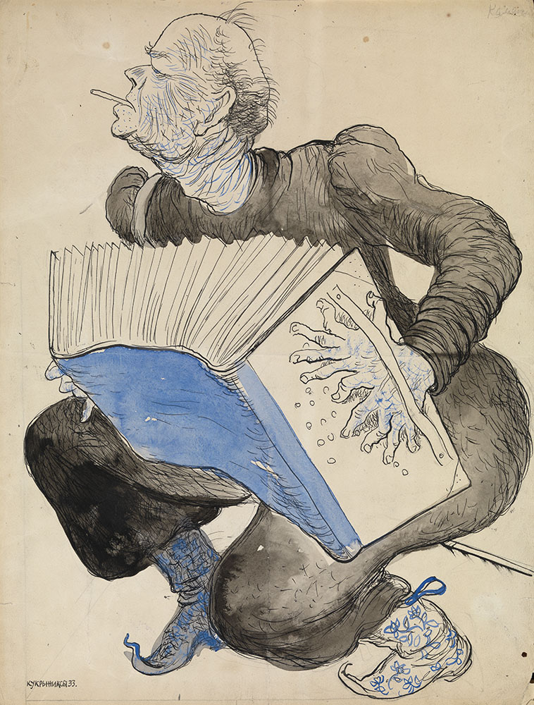 Caricatures of Vasily Surikov, René Claire </i>and<i>Vasily Kamensky