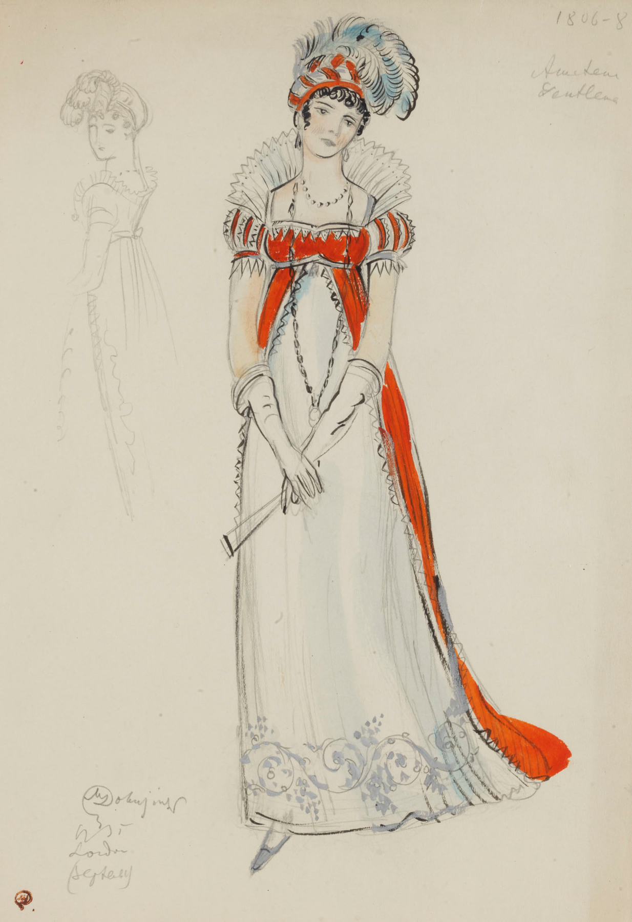 Costume Designs for "The Amateur Gentleman" and "La Traviata", </i>four works<i>,