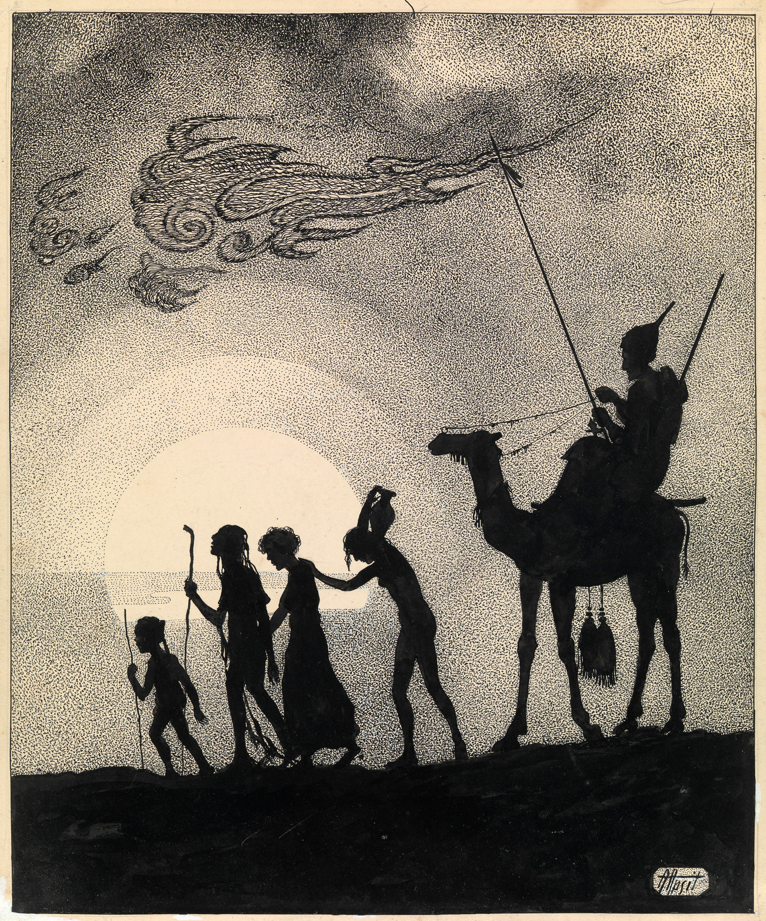 Illustrations for “One Thousand and One Nights”, Including the Tales of  Hassan al Basri on the Island of Wak Wak, 21 works