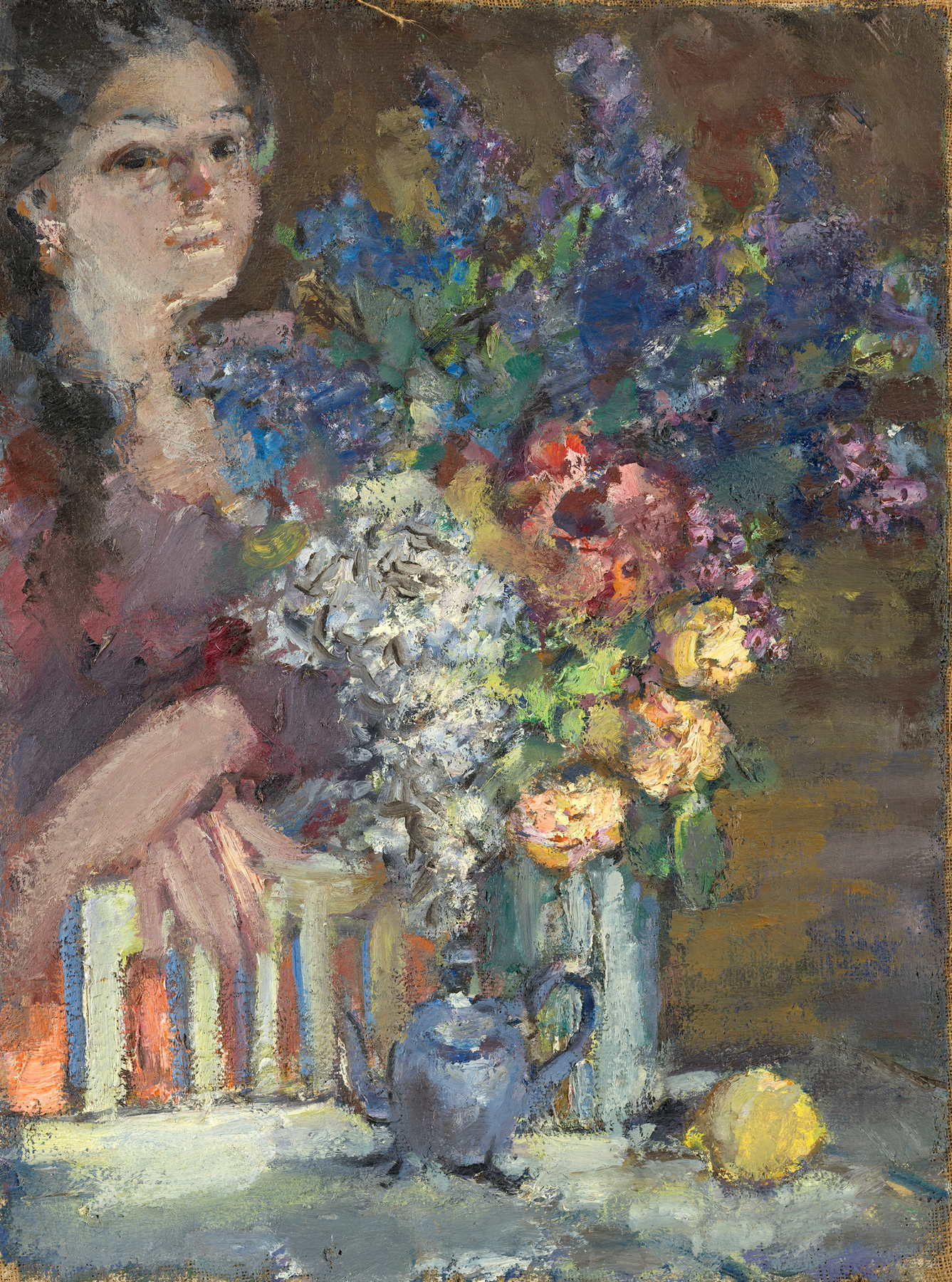 Woman with Vase of Flowers