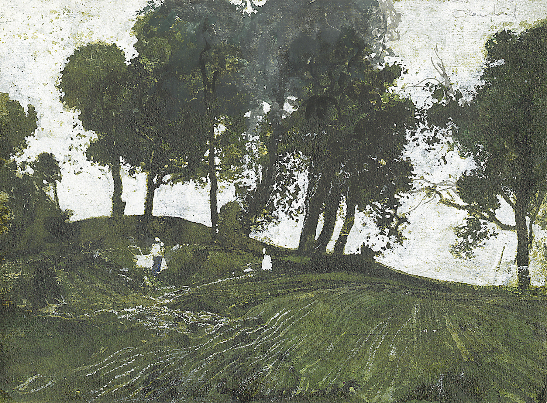 Two Figures on a Hill