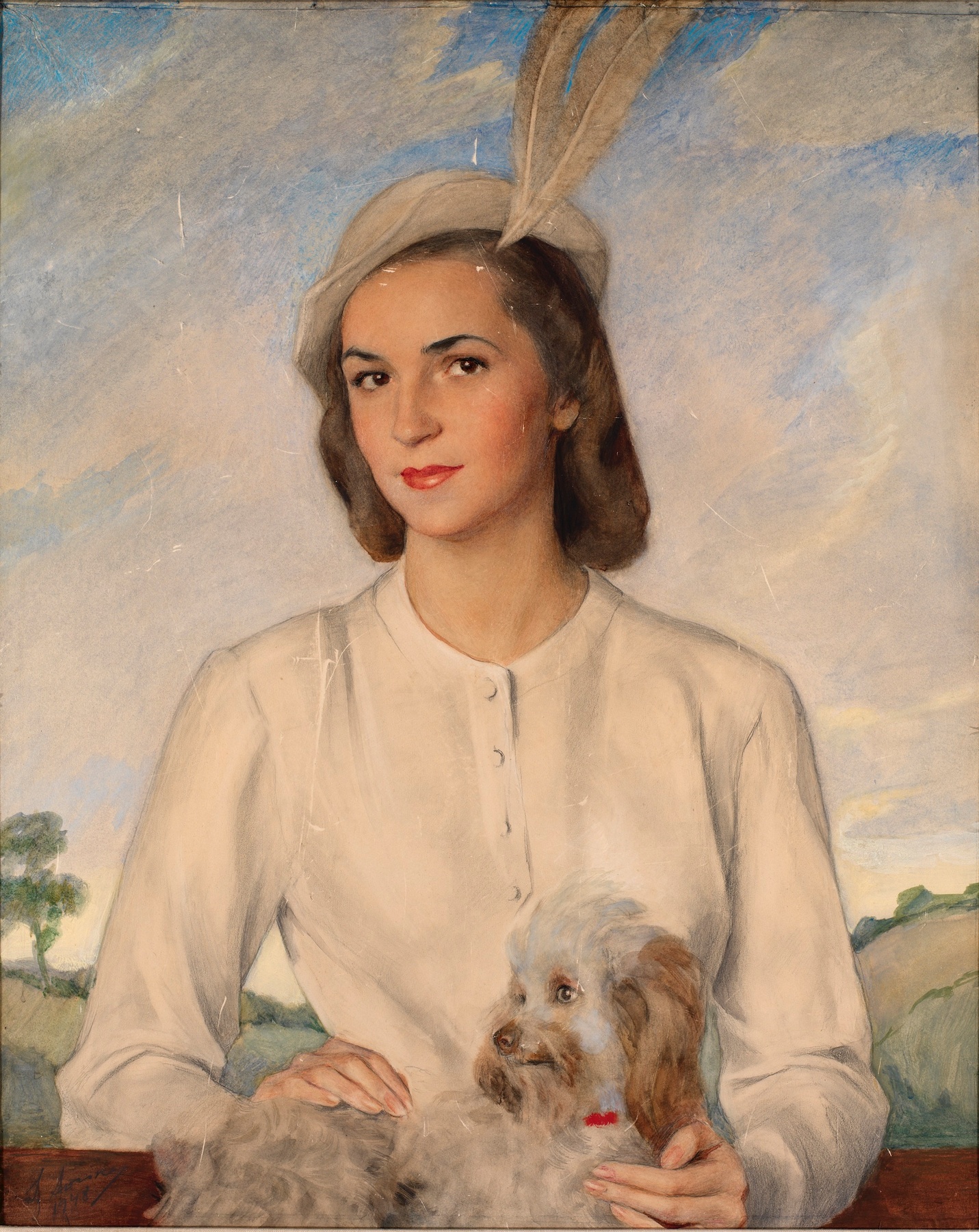 Portrait of a Lady with a Terrier
