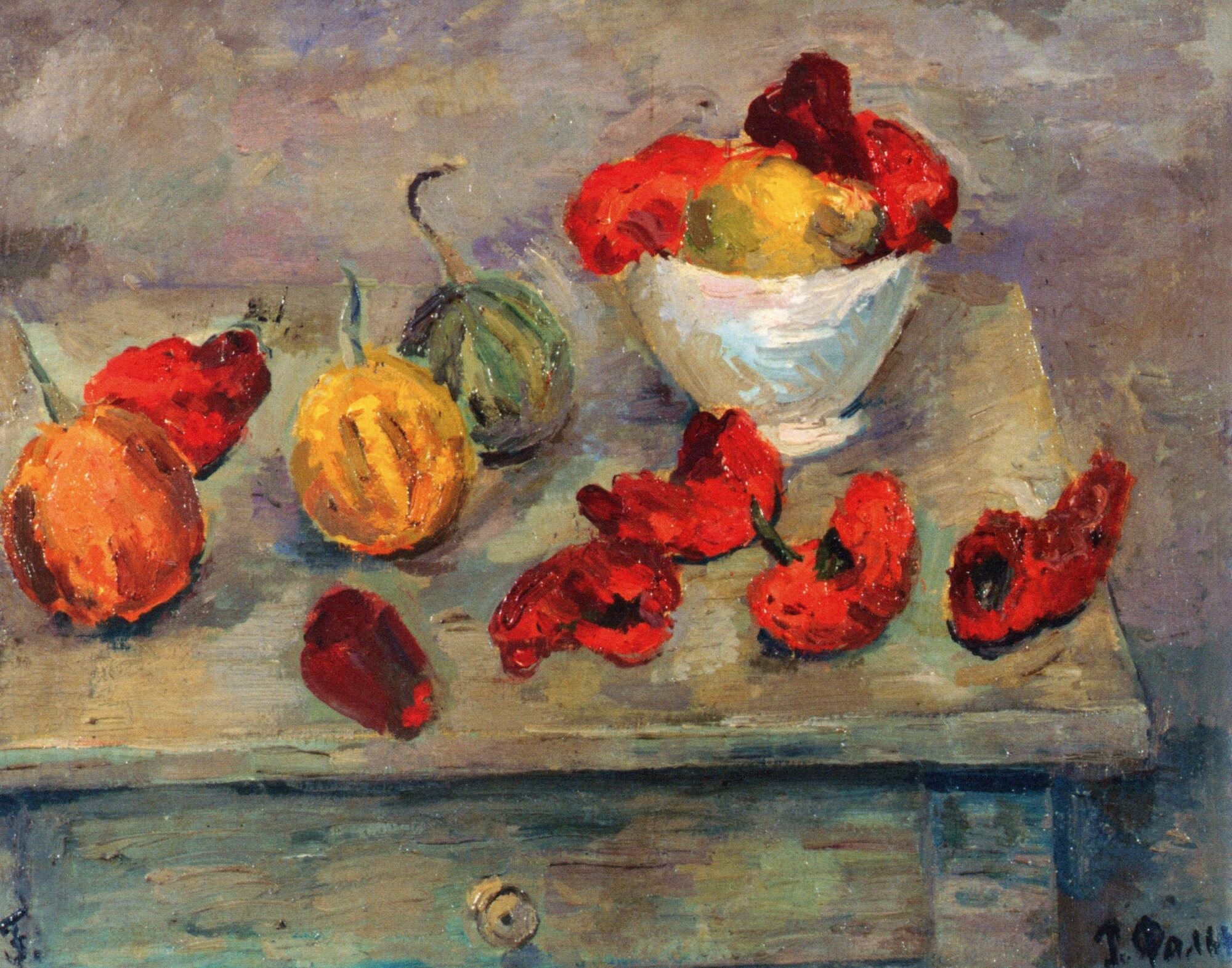 Still Life with Peppers and a Pot