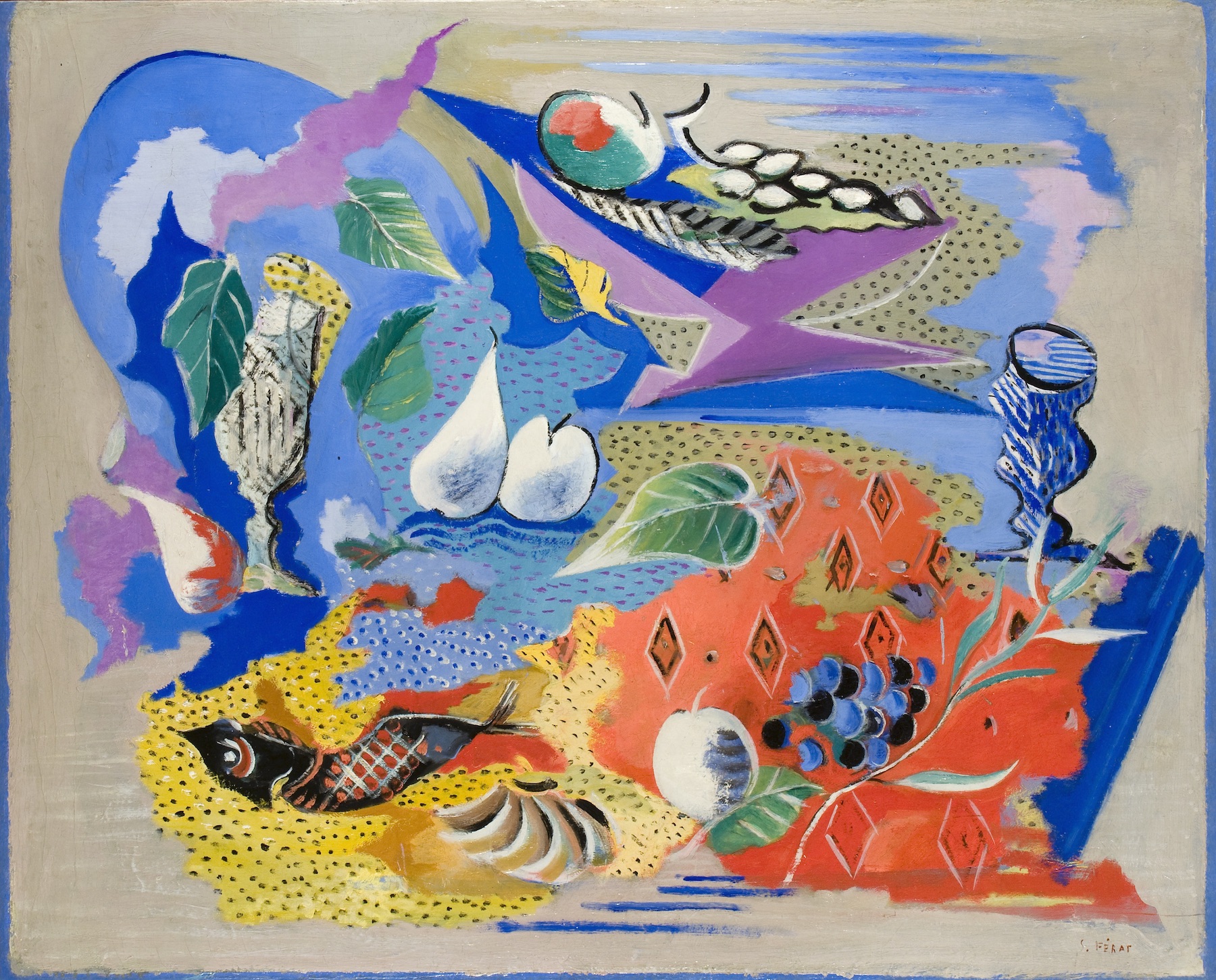 Composition with Fruit and Fish