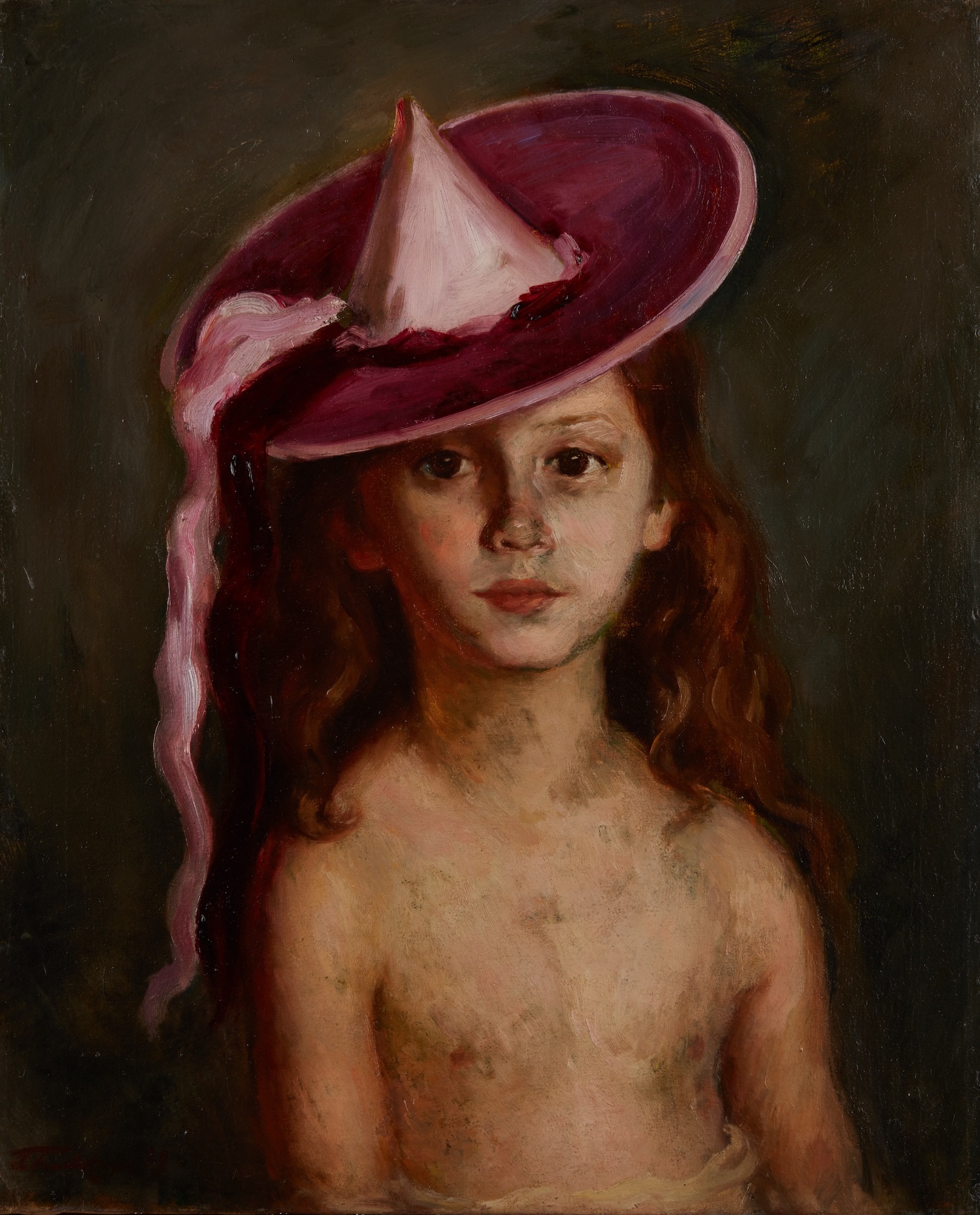 Portrait of a Girl in Pink Hat