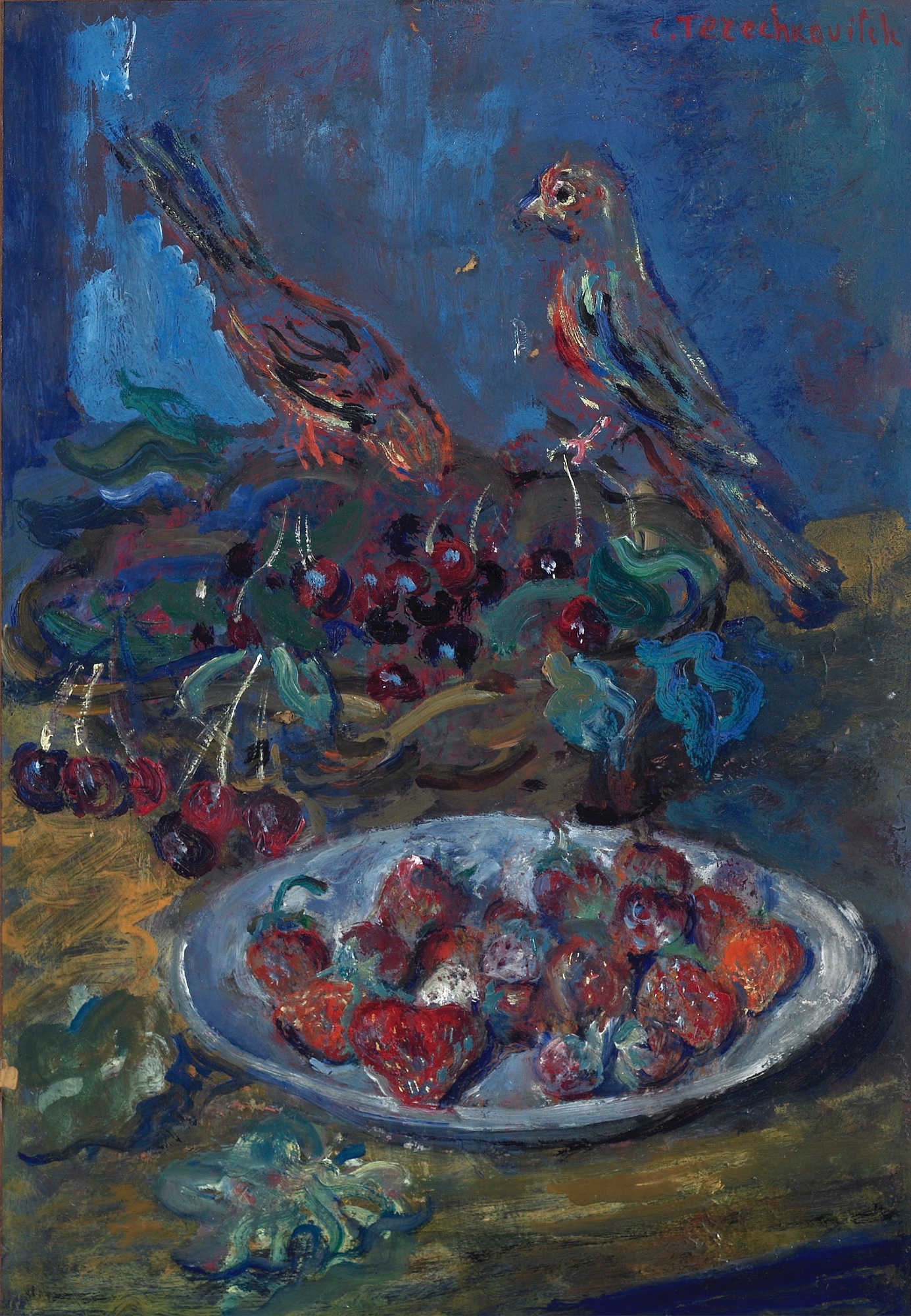 Stilll Life with Berries and Birds