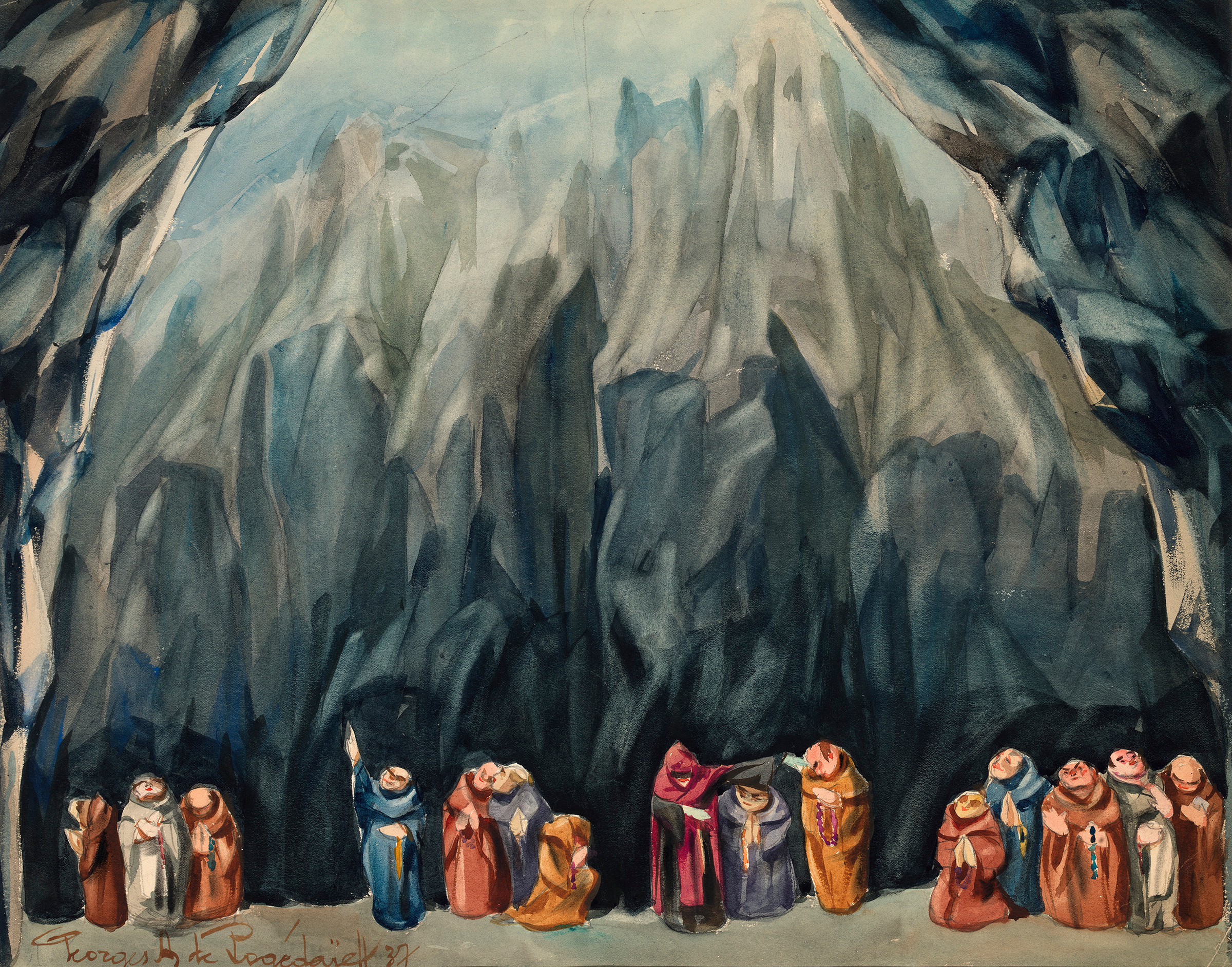Stage Design. Monks at the Mountain
