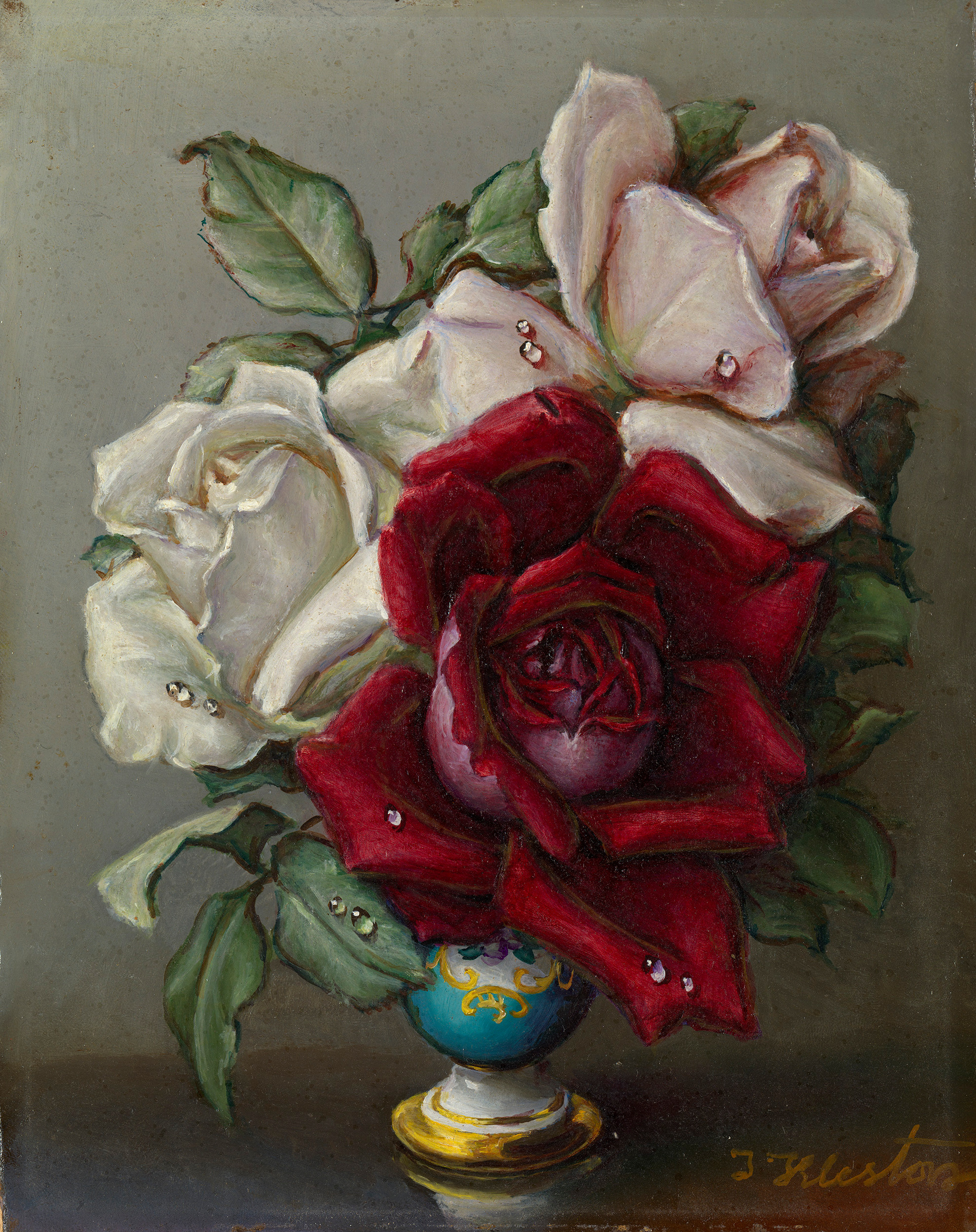 White, Pink and Red Roses