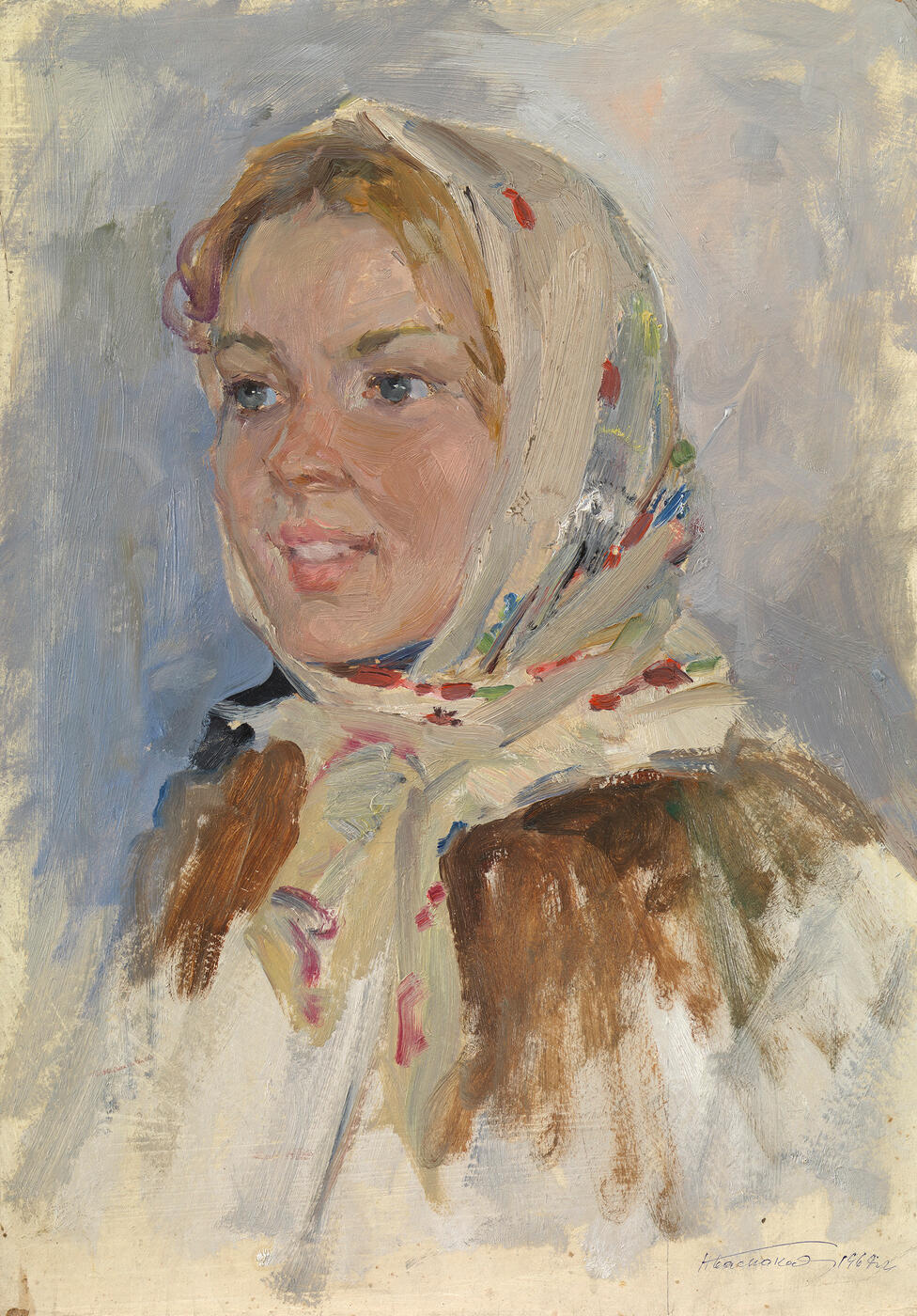 Portrait of a Girl. Study for the Painting "Festival of Russian Winter"