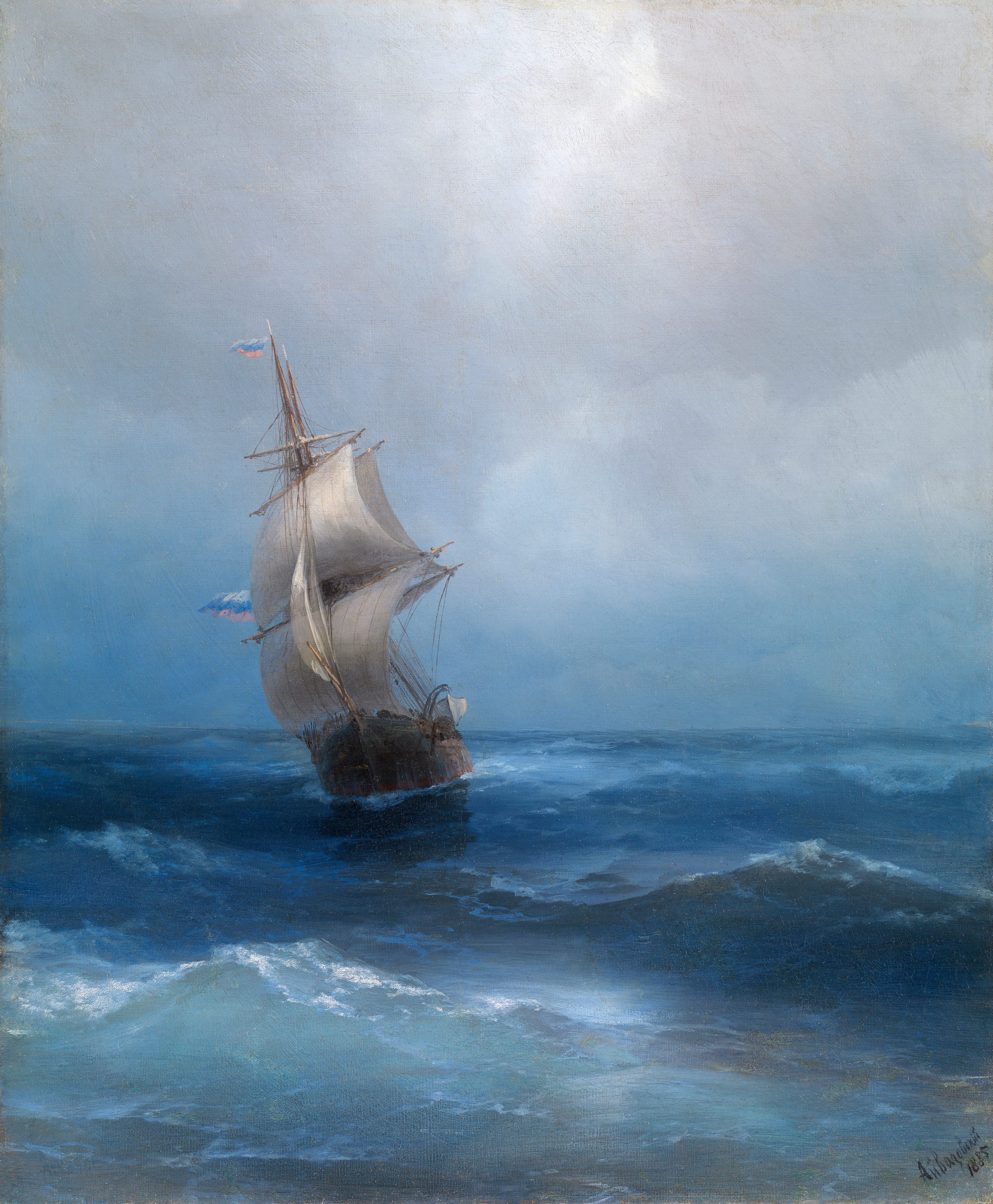 A Brig on the Open Sea