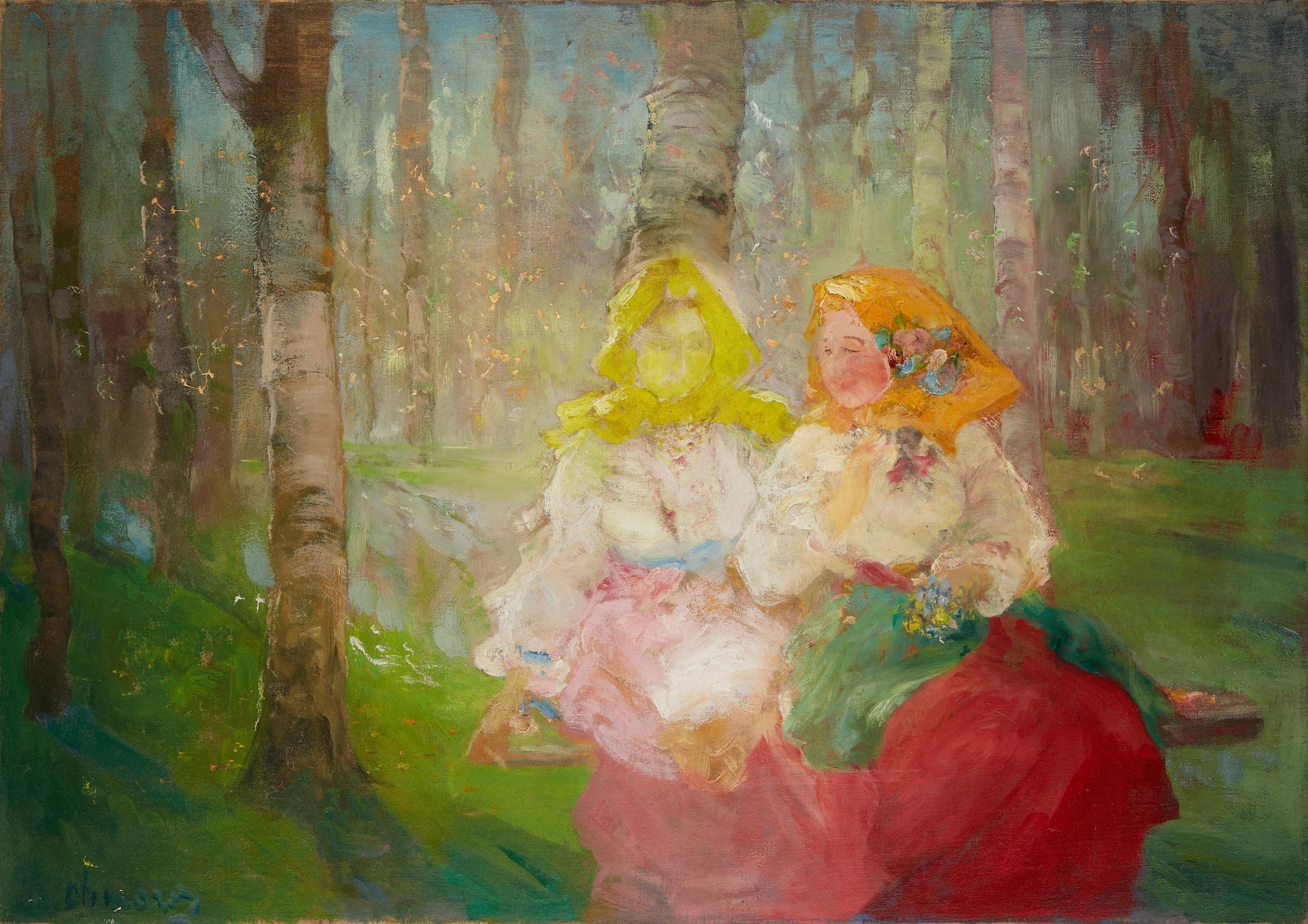 Girls in a Forest