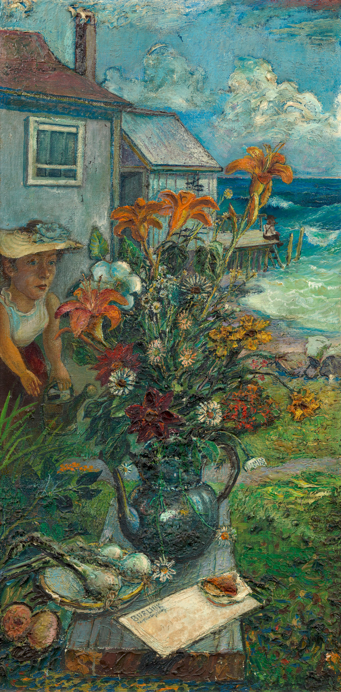 The Artist's Wife with a Still Life of Flowers