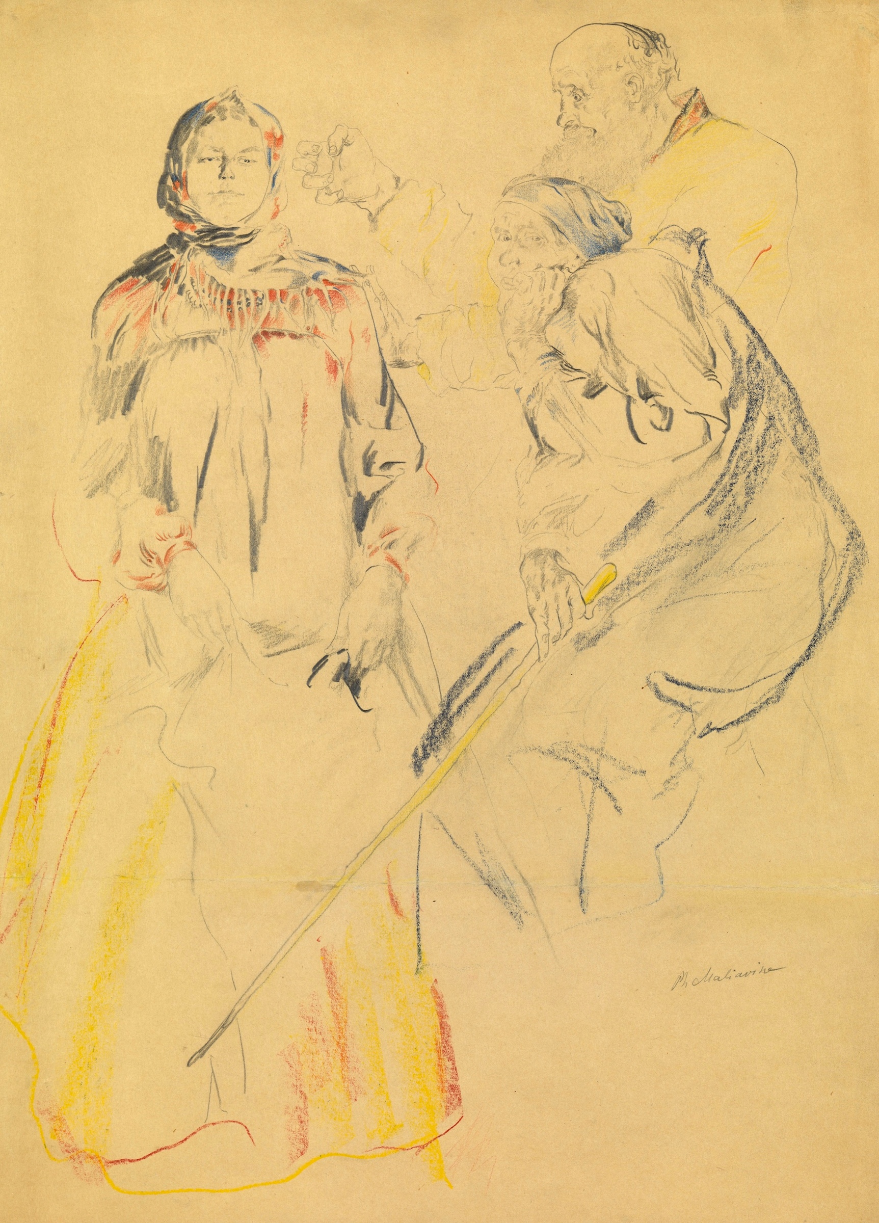 Three Peasant Figures